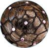 Pastorelli Black hair net for chignon with Pink AB beads, Made in Italy