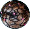 Pastorelli Black hair net for chignon with Fuchsia beads, Made in Italy