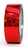 Fieria "SUNNY" Metallic Glitter Adhesive Tapes; Color: Red