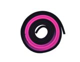 Venturelli \"PL-DD\" Multicolored Rope; Color: Black - Neon Pink; FIG Approved; Made in Italy